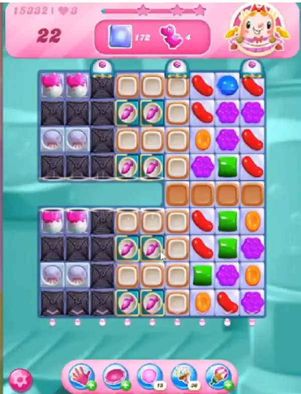 Tips and Walkthrough: Candy Crush Level 15332